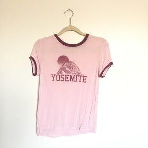 Pink Yosemite Ringer Tee